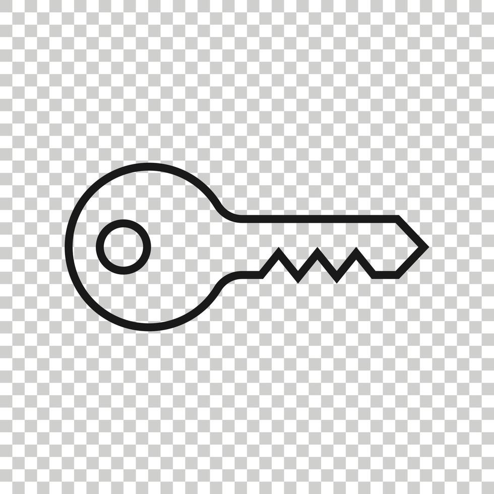 Key icon in flat style. Password vector illustration on white isolated background. Access business concept.