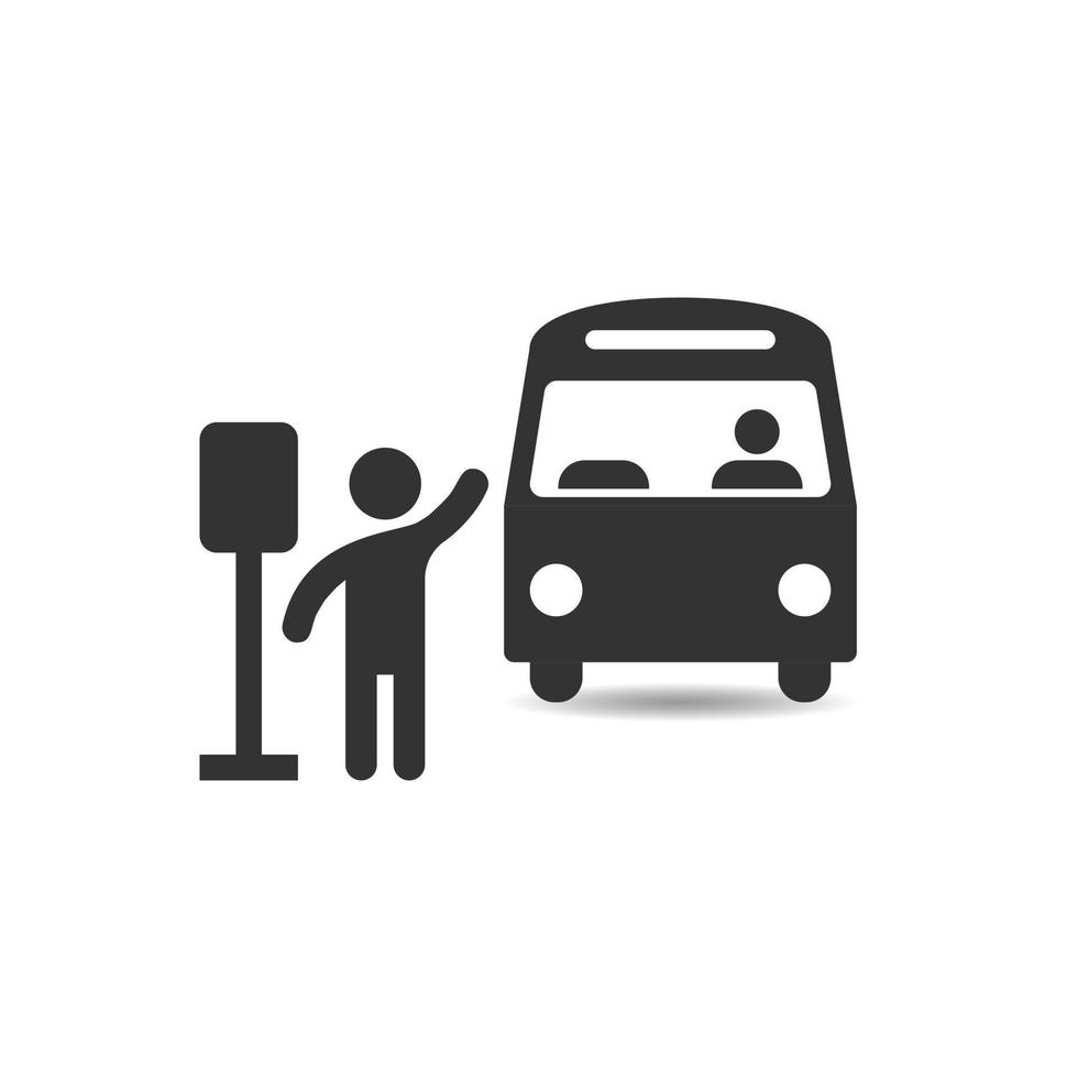 icono de la estación de autobuses en estilo plano. ilustración vectorial de parada automática sobre fondo blanco aislado. concepto de negocio de vehículos autobus. vector