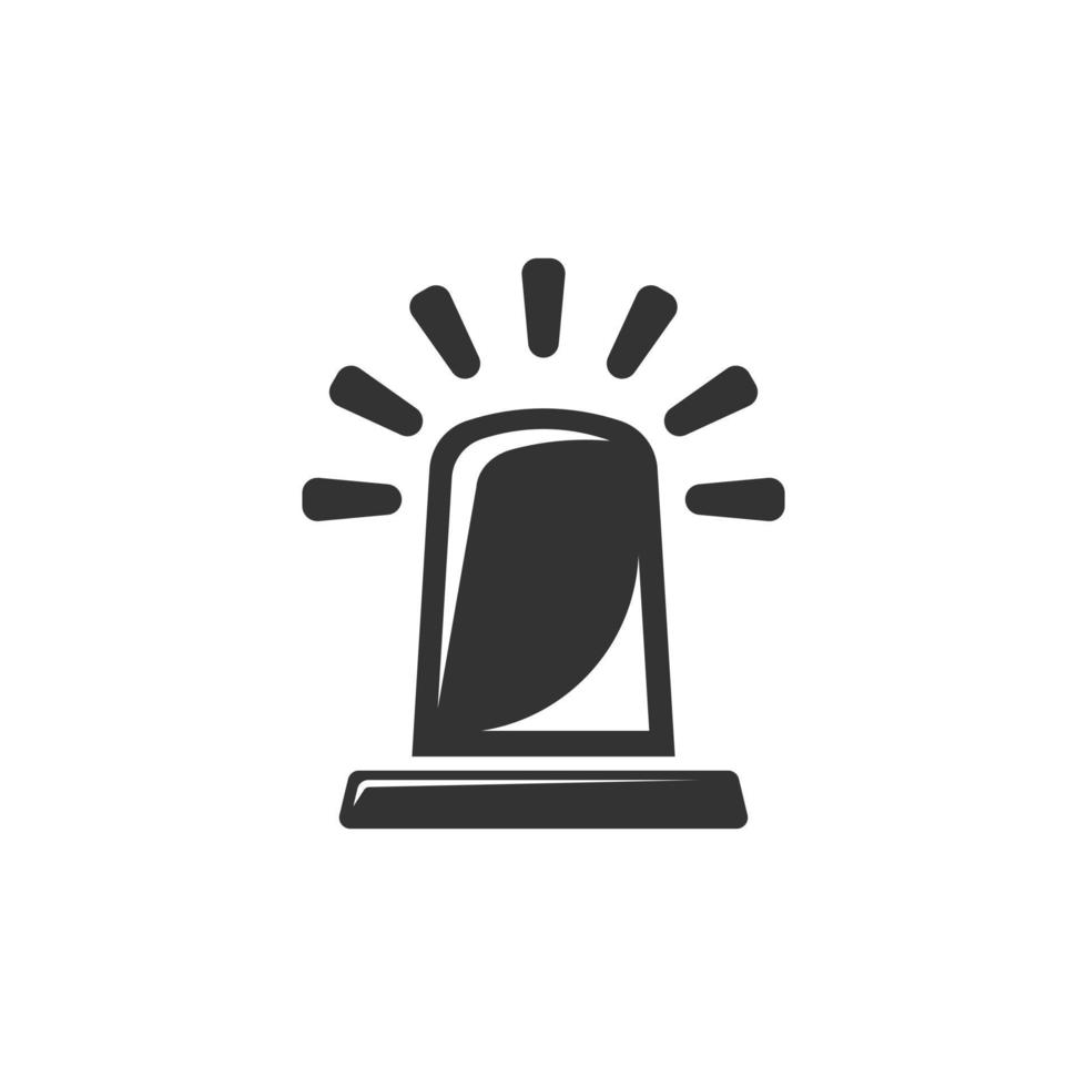 Emergency alarm icon in flat style. Alert lamp vector illustration on isolated background. Police urgency sign business concept.
