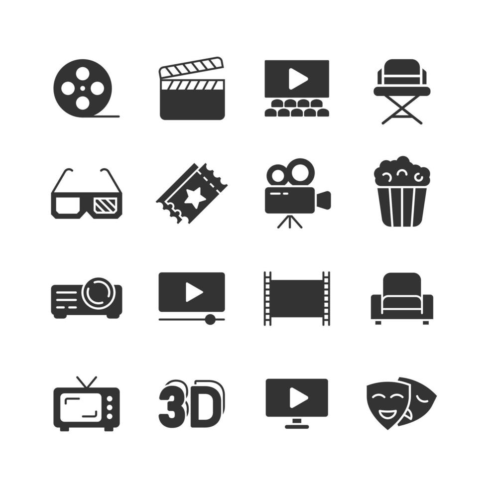 Cinema line icon in flat style. Entertainment set vector illustration on white isolated background. Movie media business concept.