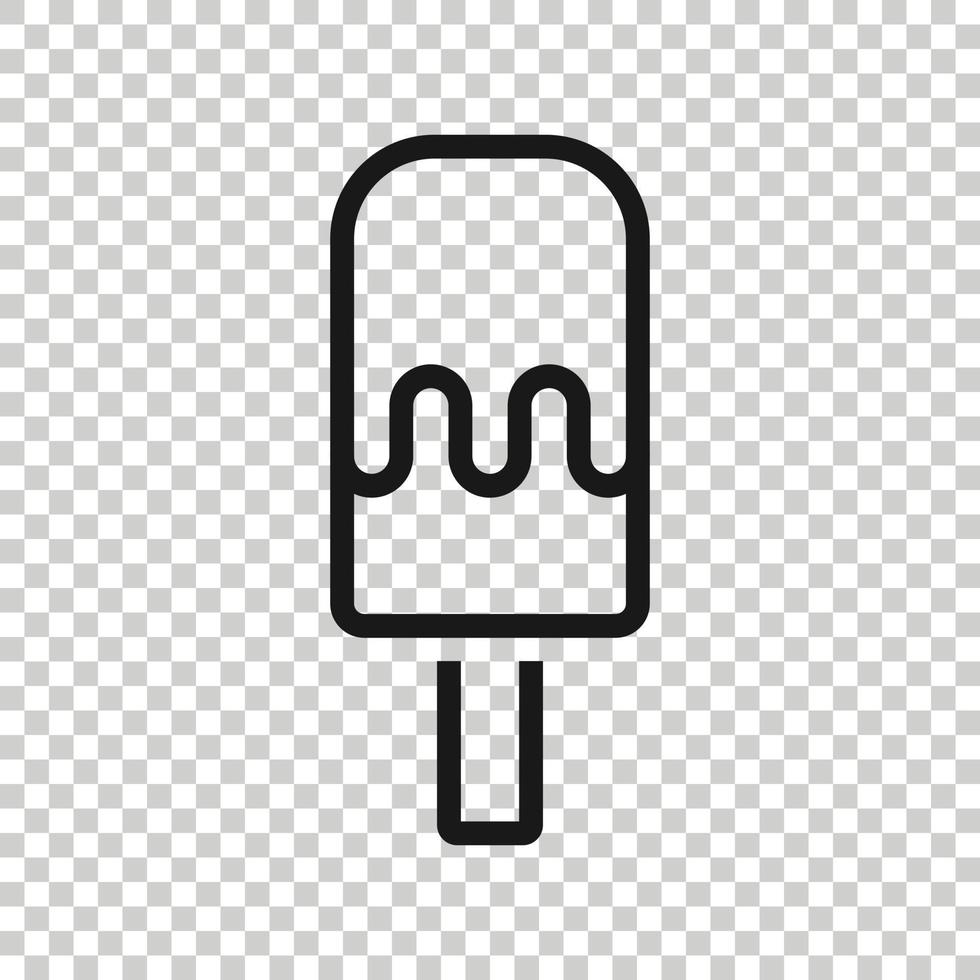 Ice cream icon in flat style. Sundae vector illustration on white isolated background. Sorbet dessert business concept.