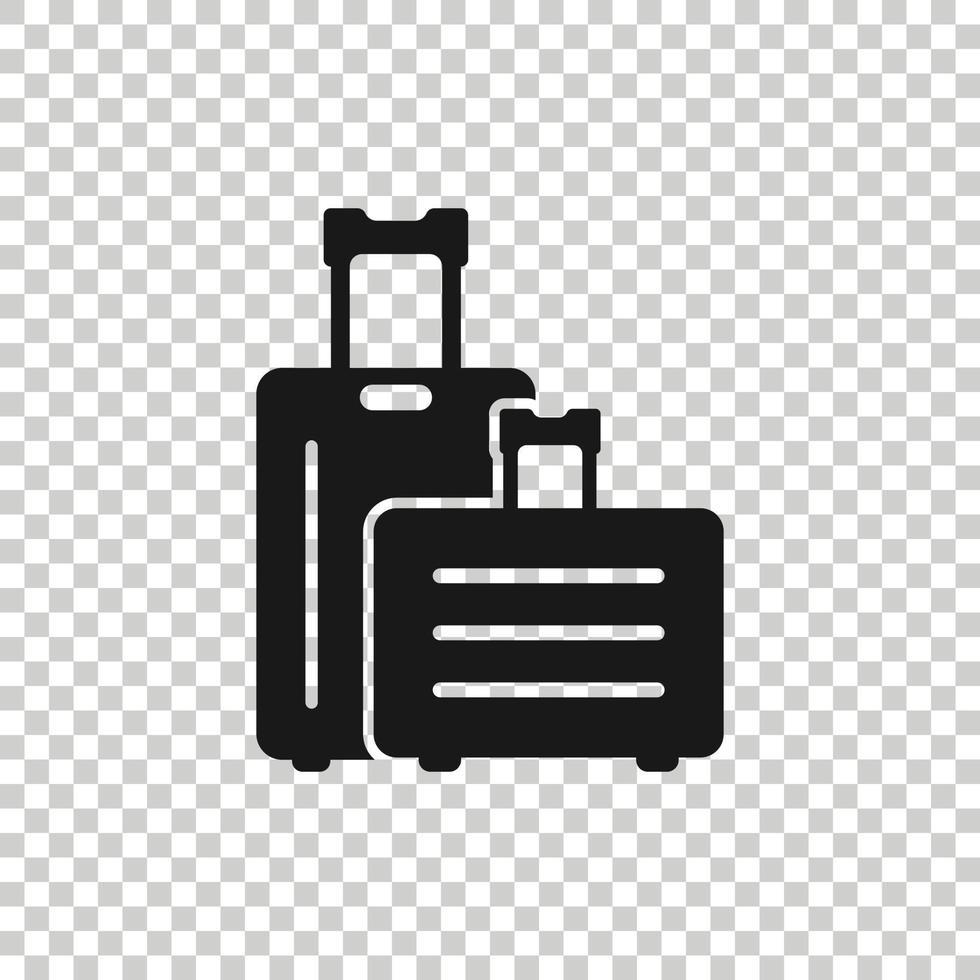 Travel bag icon in flat style. Luggage vector illustration on white isolated background. Baggage business concept.