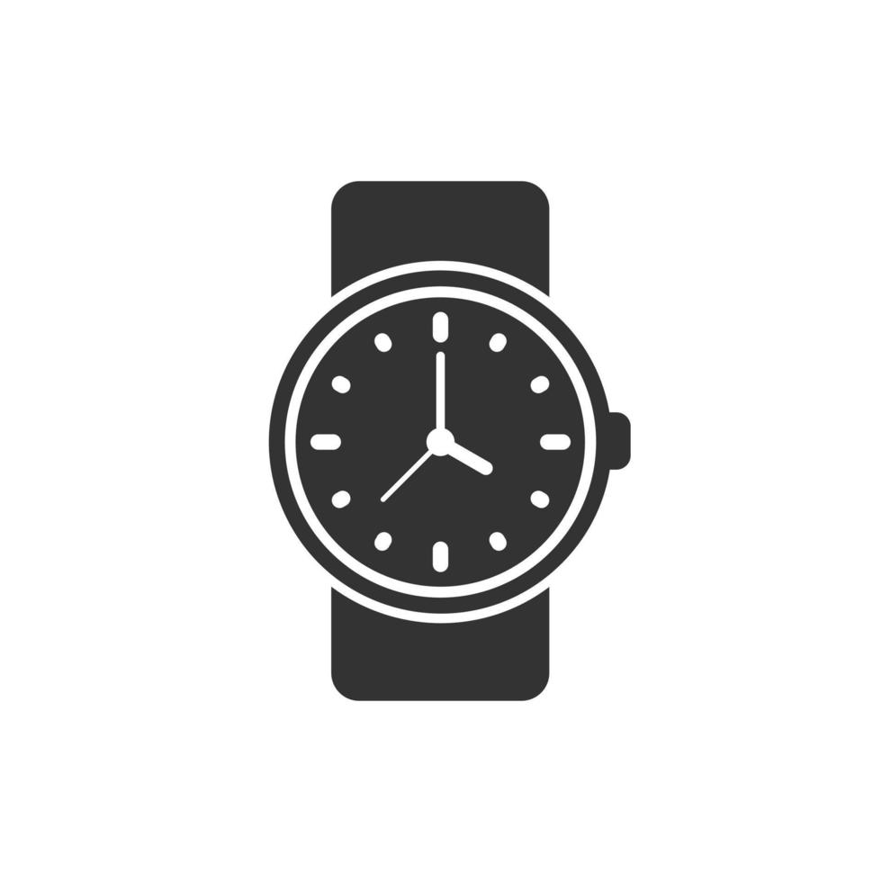 Wrist watch icon in flat style. Hand clock vector illustration on white isolated background. Time bracelet business concept.