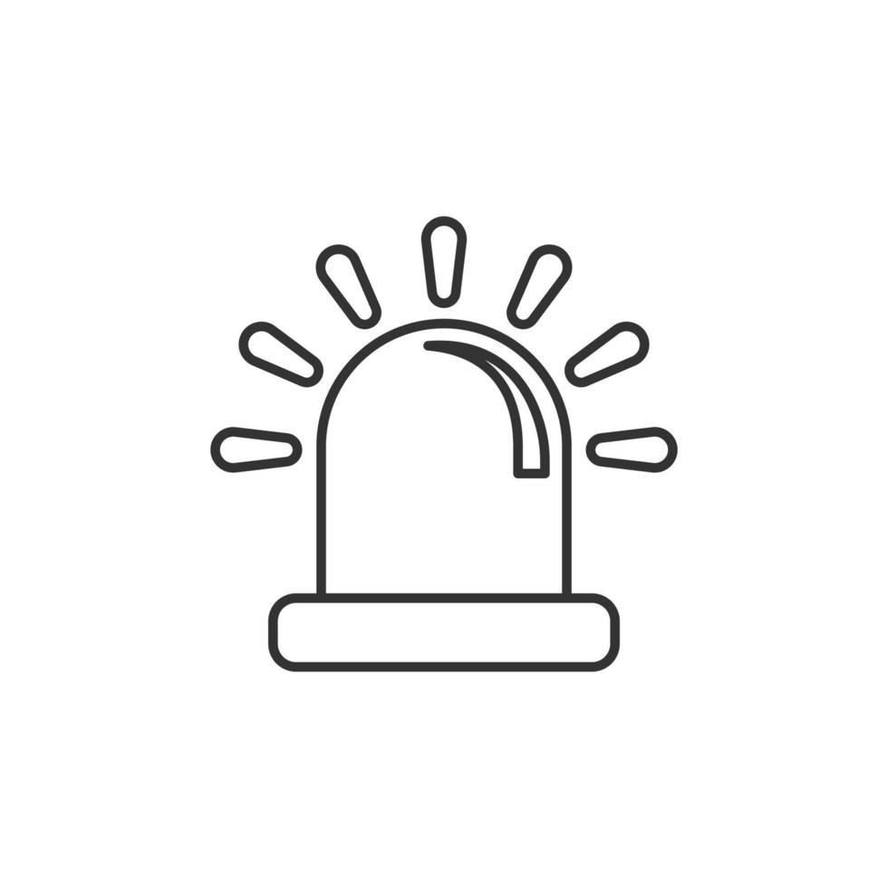 Emergency alarm icon in flat style. Alert lamp vector illustration on isolated background. Police urgency sign business concept.