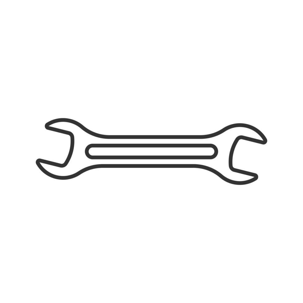 Wrench icon in flat style. Spanner key vector illustration on white isolated background. Repair equipment business concept.