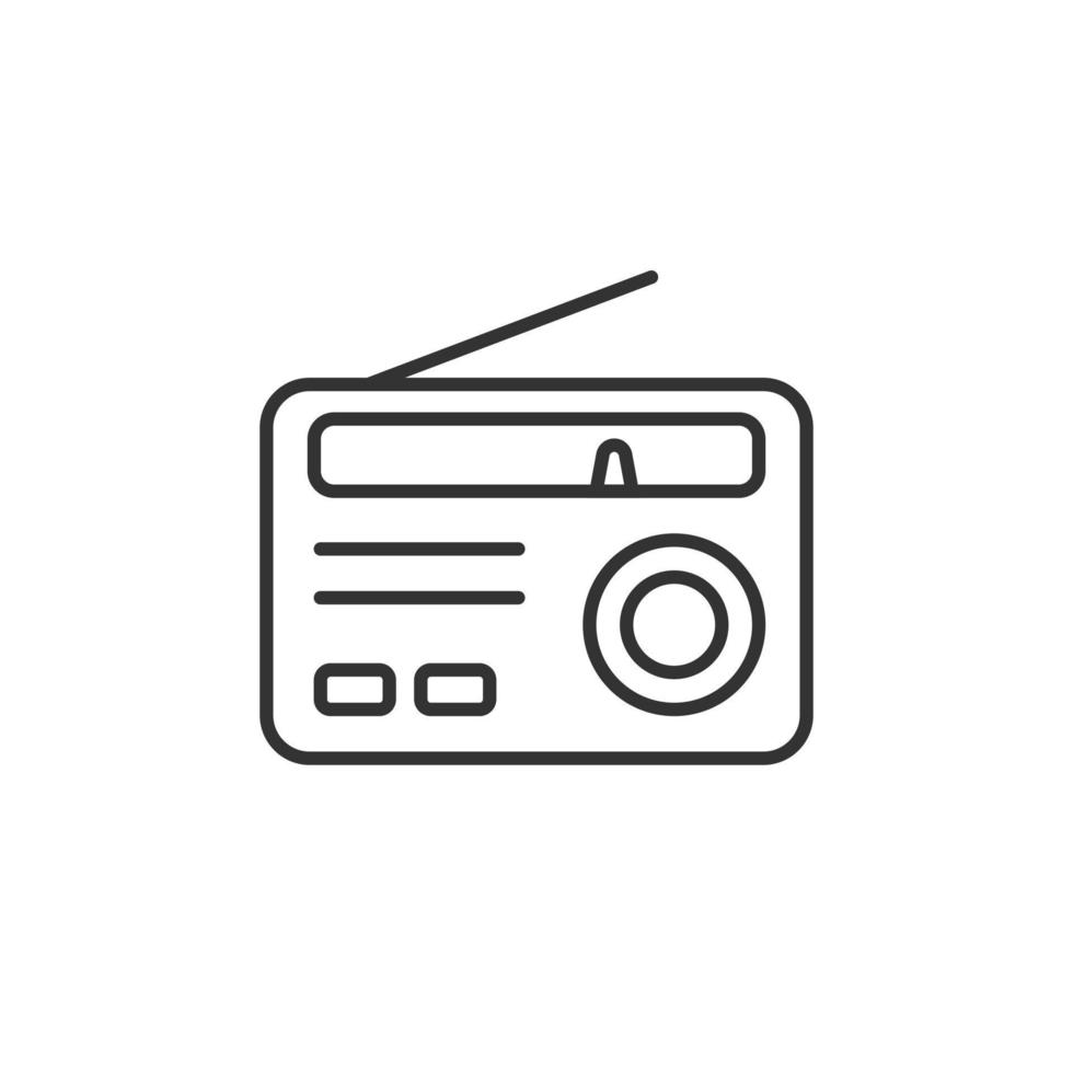 Radio icon in flat style. Fm broadcast vector illustration on white isolated background. Radiocast business concept.