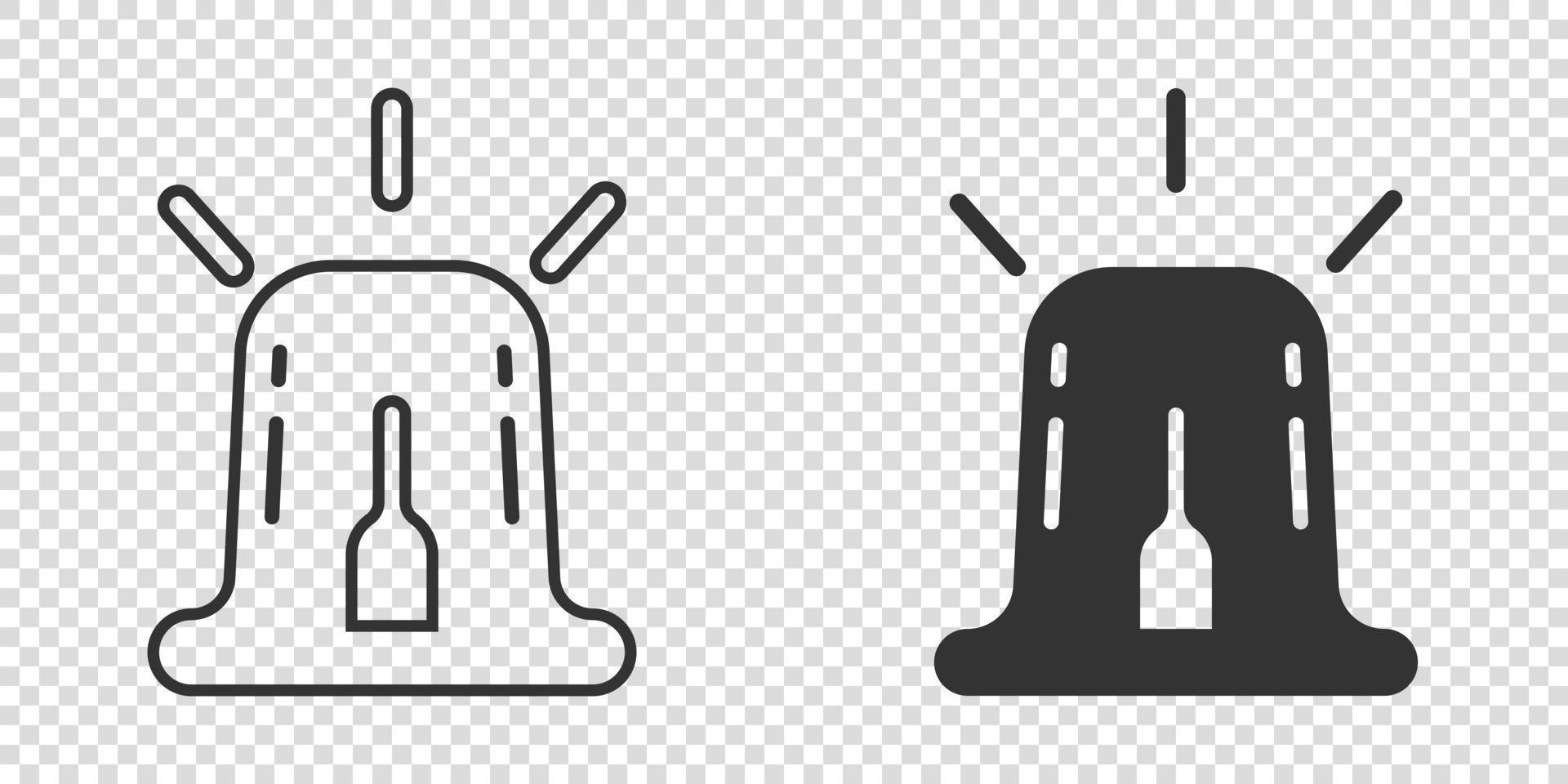 Emergency alarm icon in flat style. Alert lamp vector illustration on isolated background. Police urgency sign business concept.
