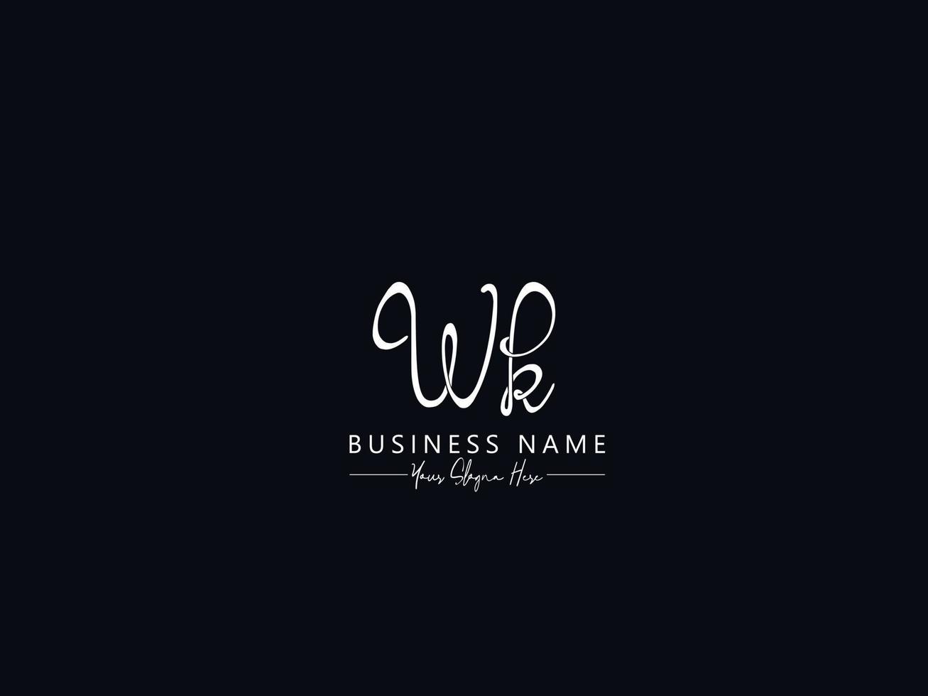 Luxury Wk Logo Image, Unique Wk Signature Logo Letter Vector Stock