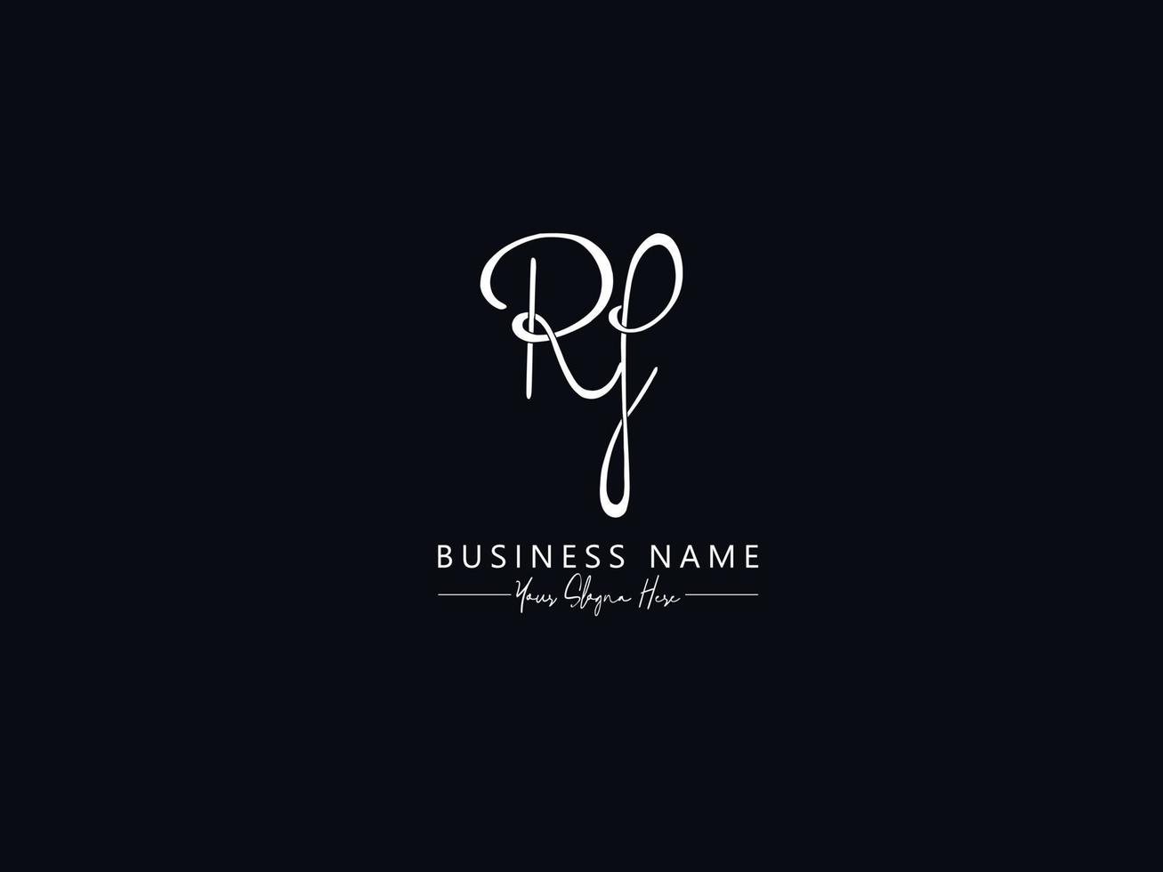 Typography Rf Signature Logo, Initial Rf Logo Letter Vector