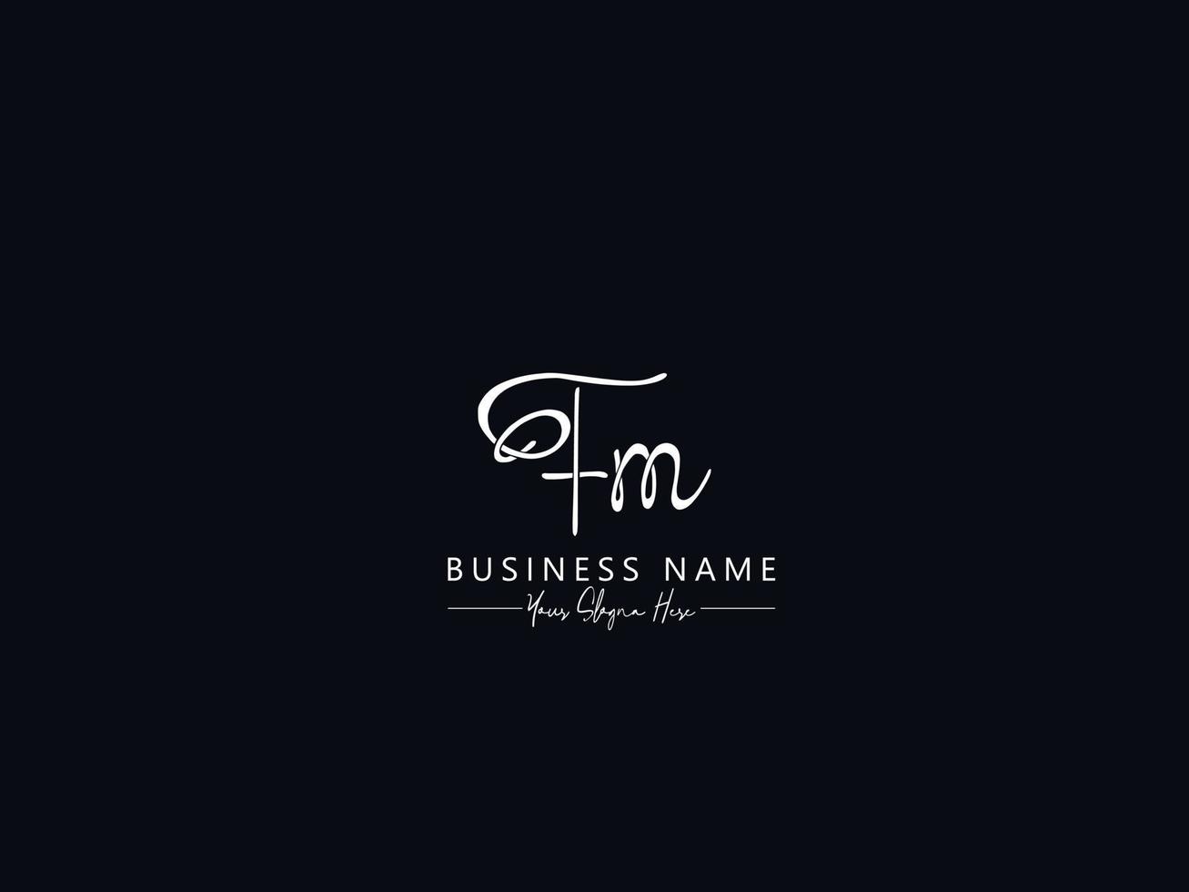 Monogram Fm Logo Letter, Initials fm signature Logo Letter Design vector