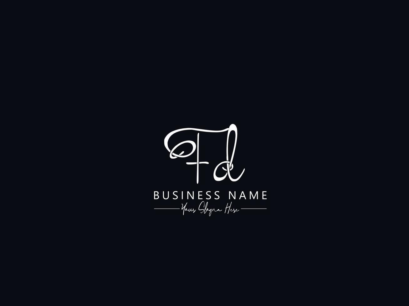 Monogram Fd Logo Letter, Initials fd signature Logo Letter Design vector