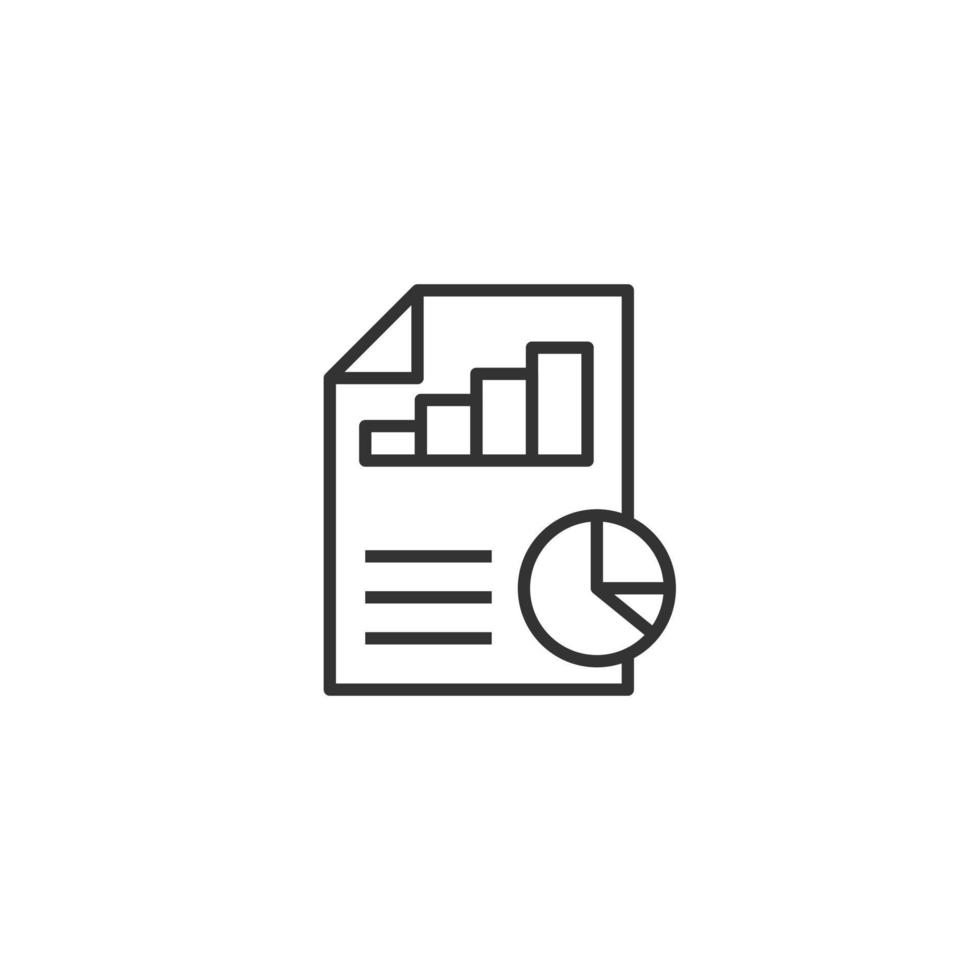 Financial statement icon in flat style. Document vector illustration on white isolated background. Report business concept.