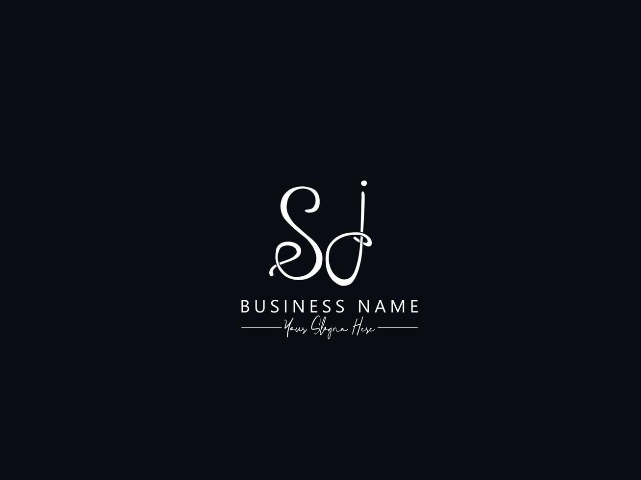 Minimal Sj Signature Logo, Unique sj Letter Logo Template vector