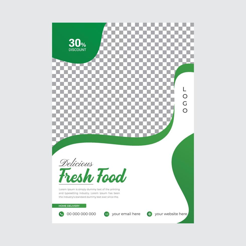 Modern food Menu flyer for Restaurant with Photo Space vector