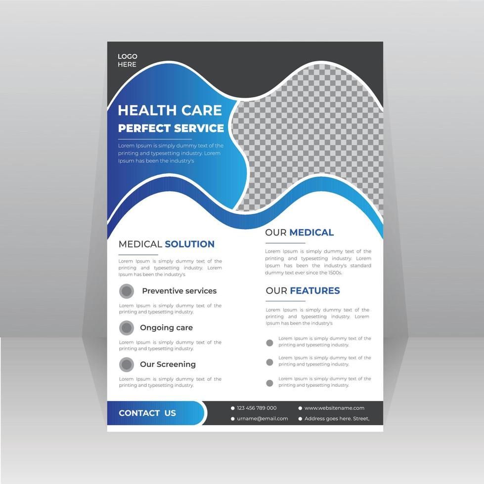 Healthcare Medical Flyer template with Photo Space vector