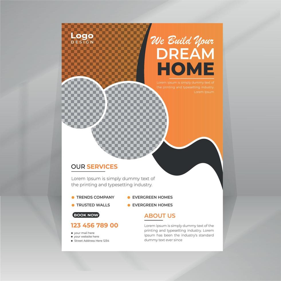 Build Home Flyer template for Construction Company vector