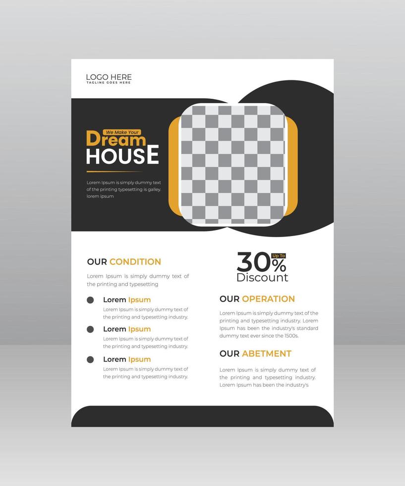 Build Dream House Flyer template for construction Company vector