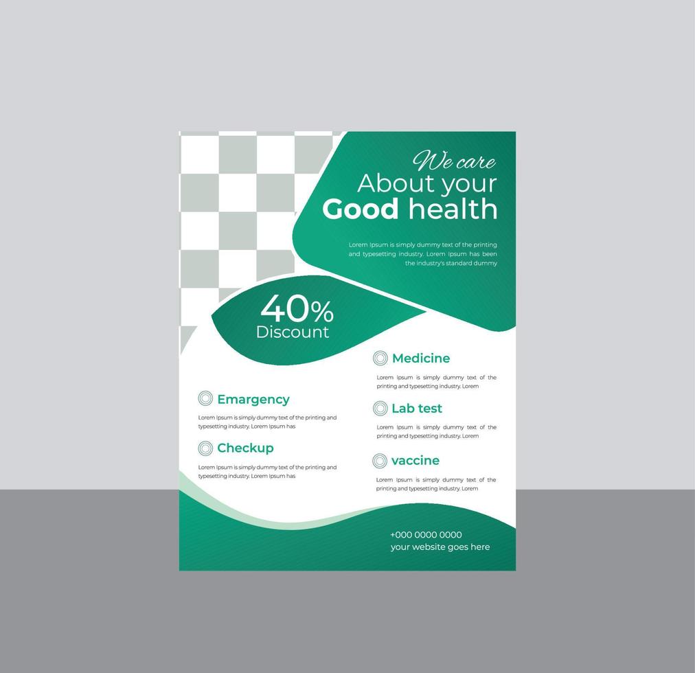 Healthcare Medical Flyer template with Photo Space vector