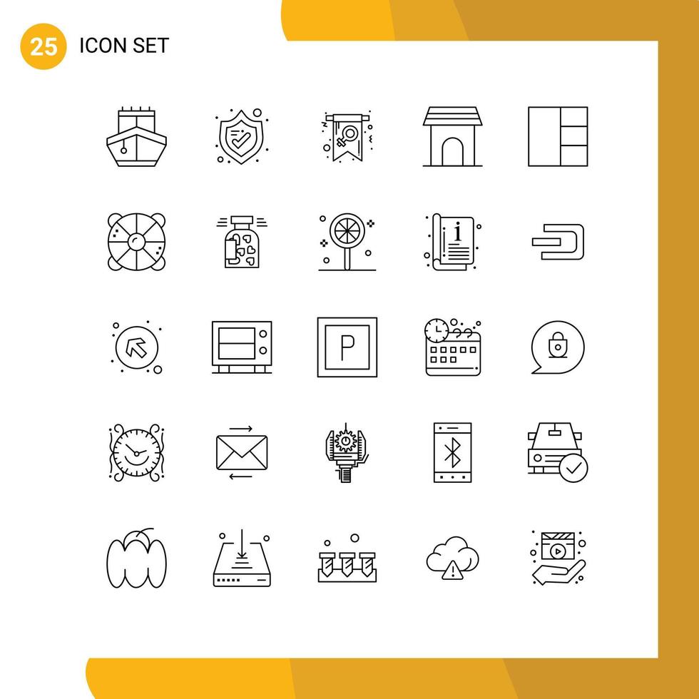 Pictogram Set of 25 Simple Lines of grid home day appliances apartment Editable Vector Design Elements