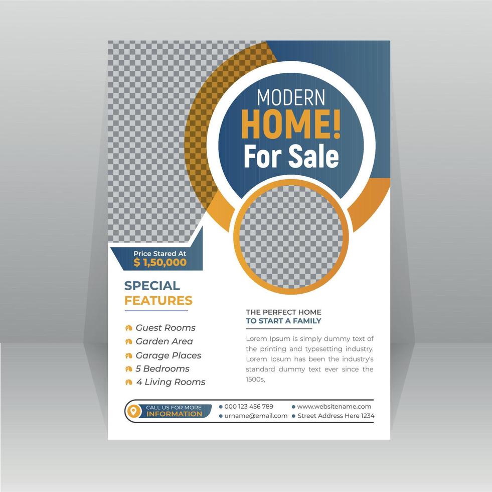 Home Sale Professional Flyer for Real Estate Agency vector