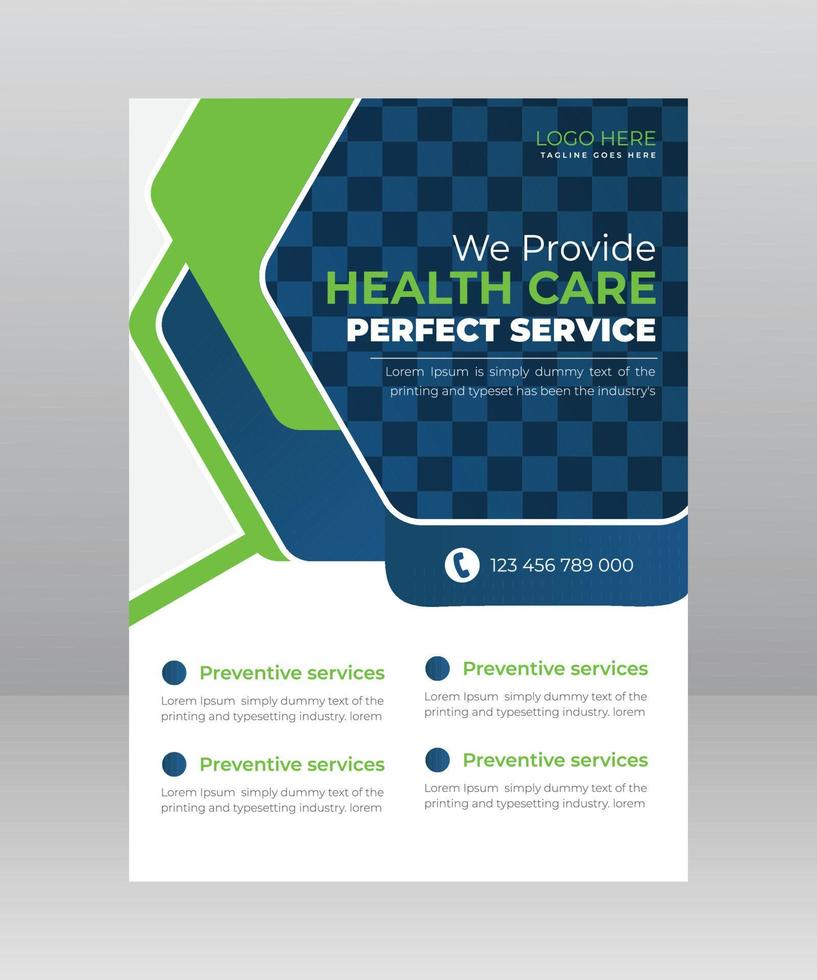 Healthcare Medical Flyer template with Photo Space vector