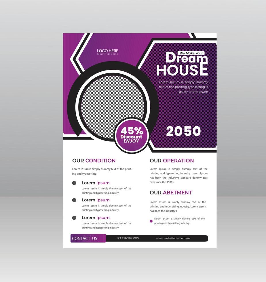 Home Sale Professional Flyer for Real Estate Agency vector