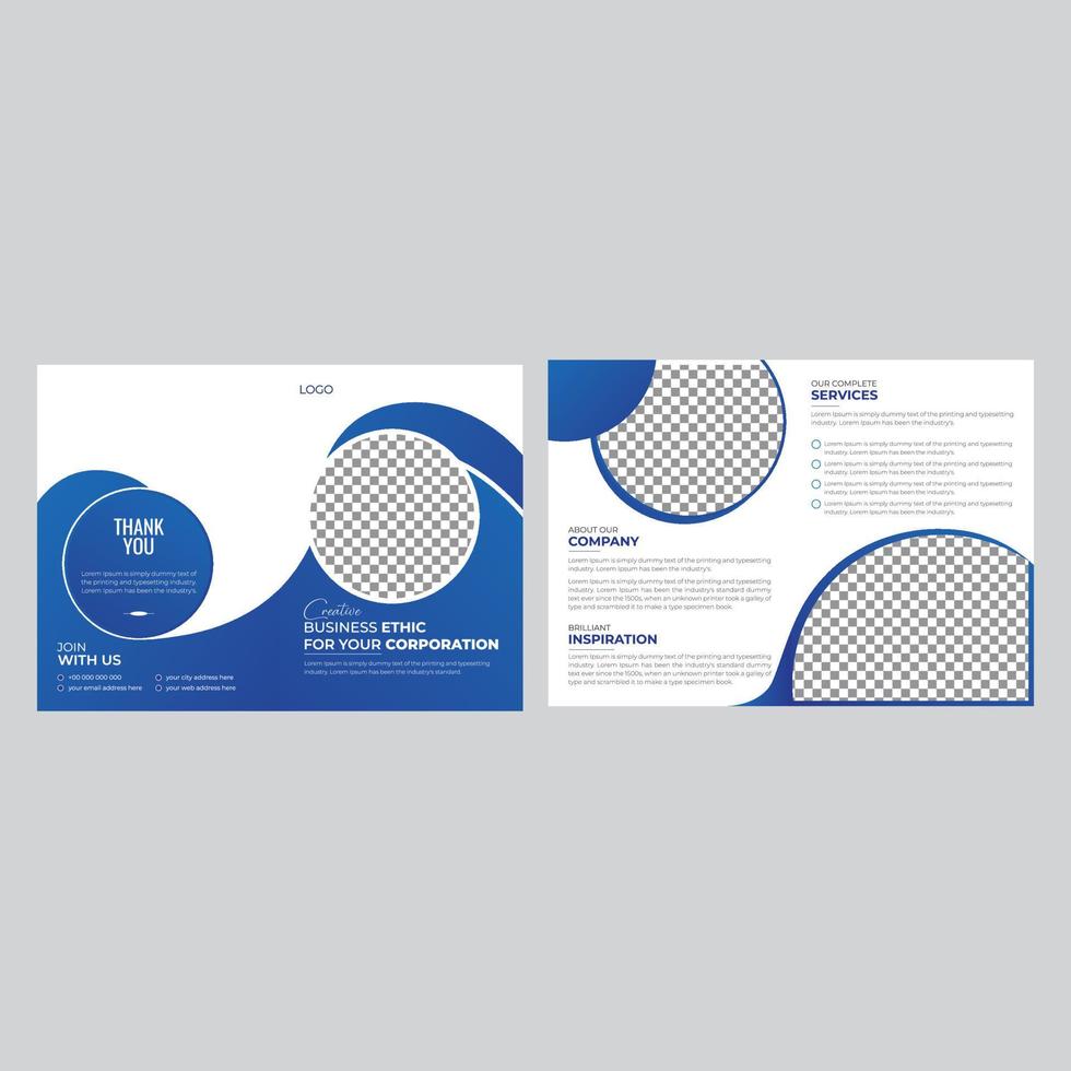 Bifold 4 page brochure template vector