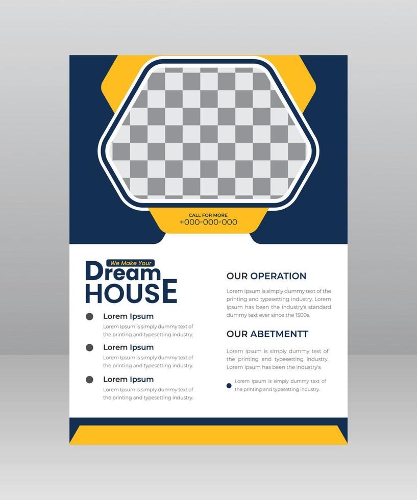 Build Dream House Flyer template for construction Company vector