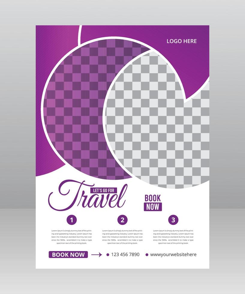 Business flyer design and brochure cover page template for travel agency vector