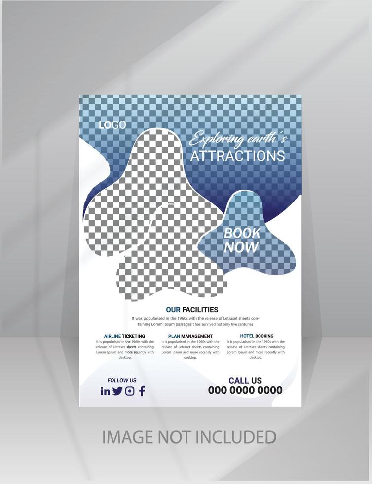 Travel tour sale flyer template vector