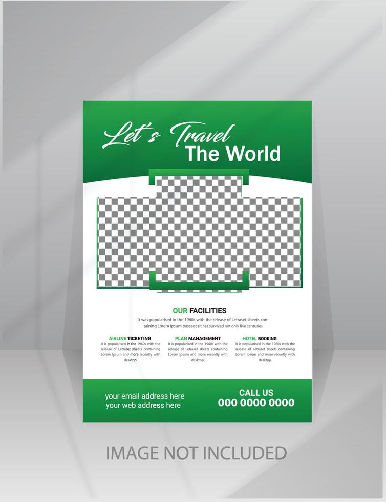 Business flyer design and brochure cover page template for travel agency vector