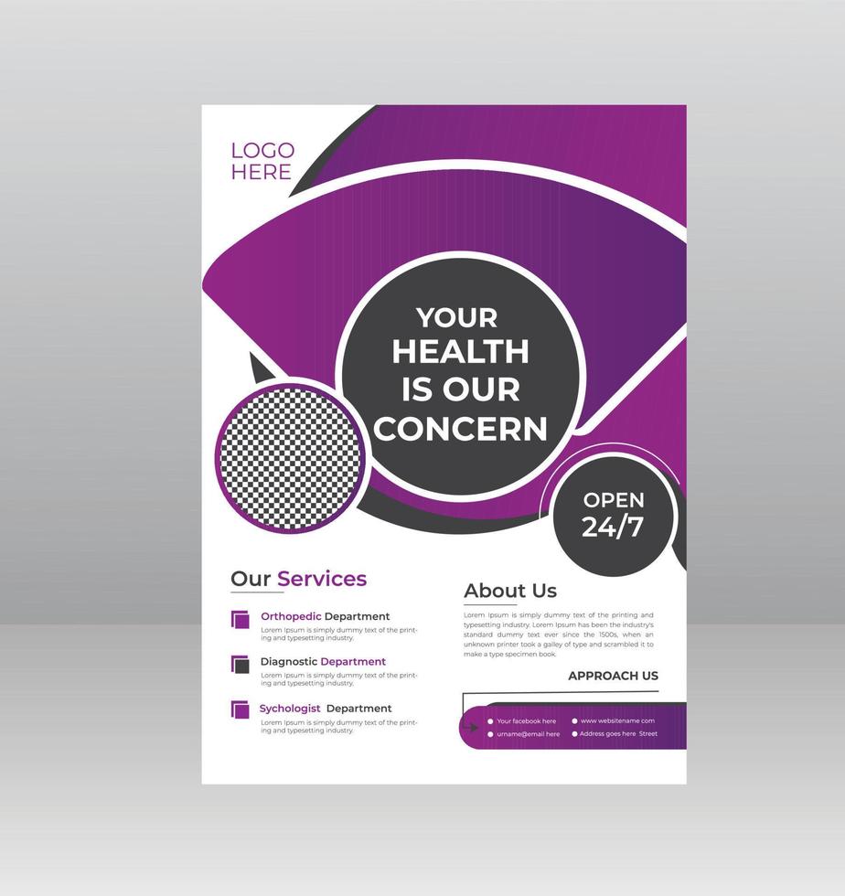 Healthcare Medical Flyer template with Photo Space vector