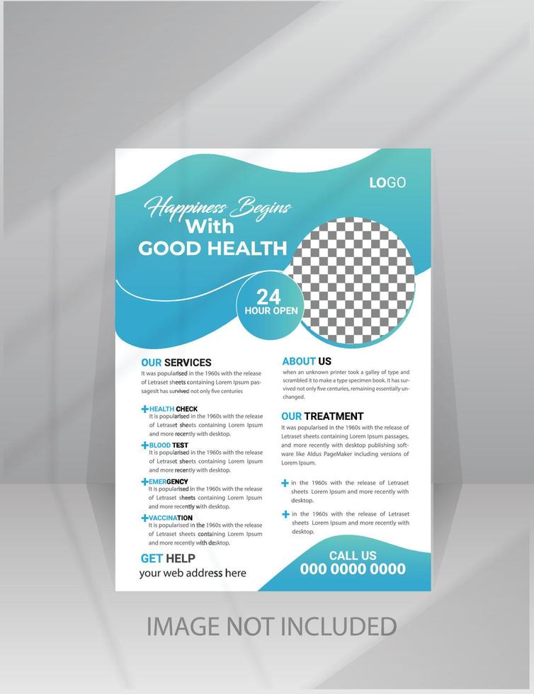 Healthcare Medical Flyer template with Photo Space vector