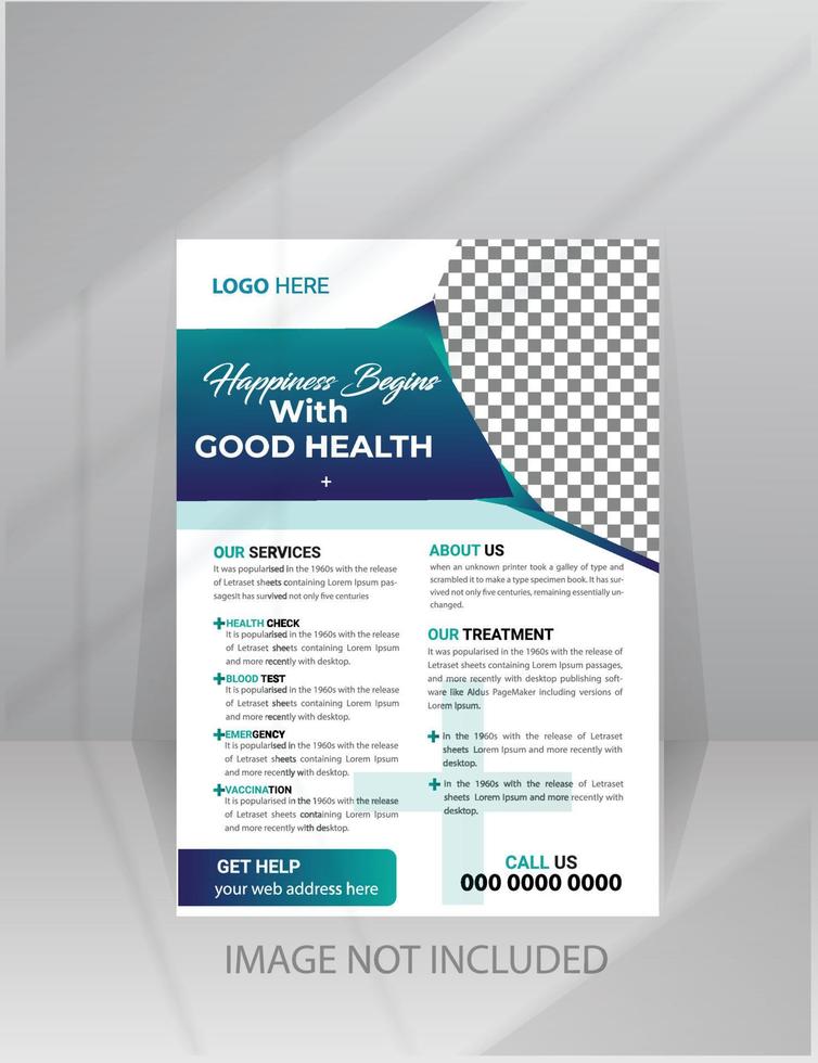 Healthcare Medical Flyer template with Photo Space vector