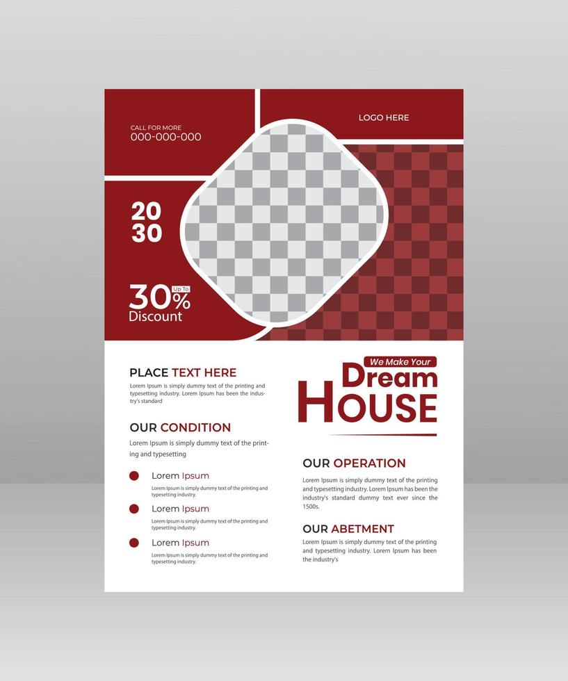 Build Dream House Flyer template for construction Company vector