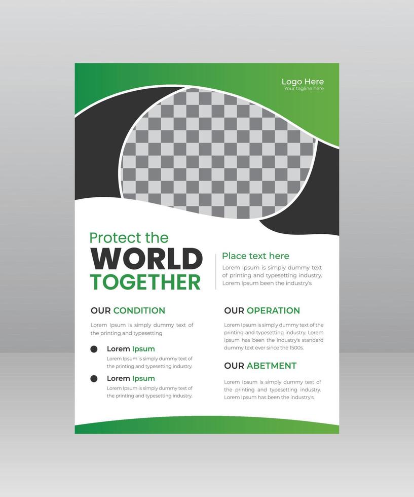 Save Green Nature Flyer Poster template vector