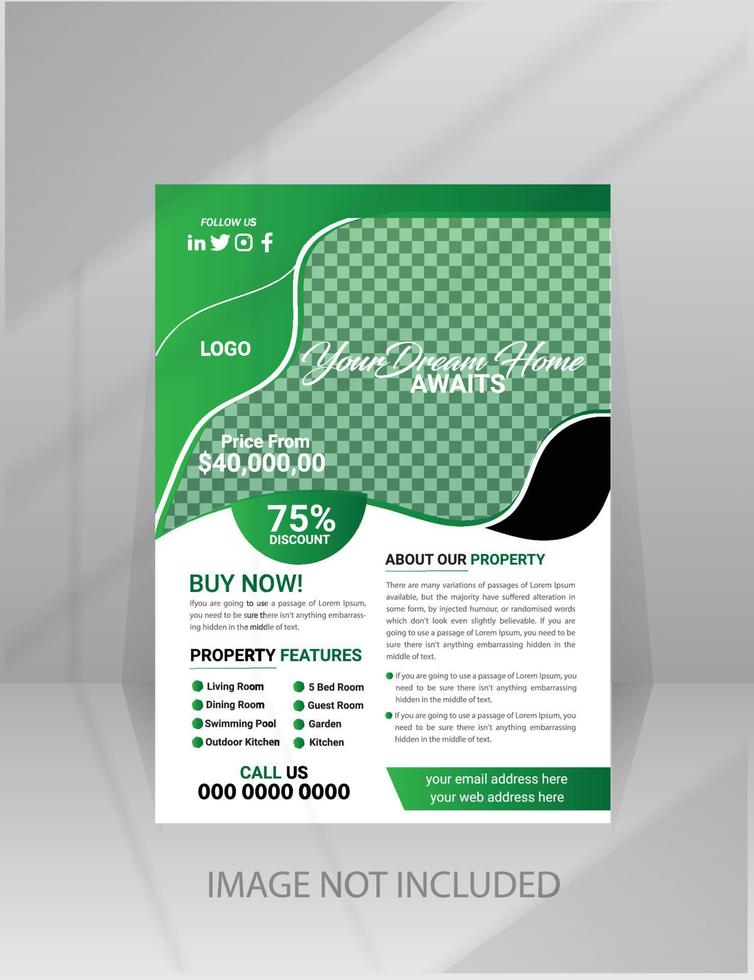Modern Home Sale Flyer template vector