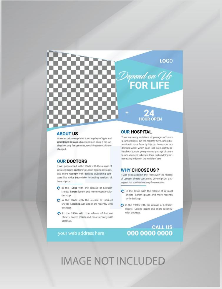Healthcare Medical Flyer template with Photo Space vector