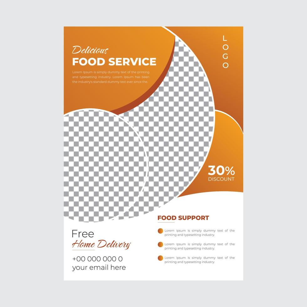 Modern food Menu flyer for Restaurant with Photo Space vector