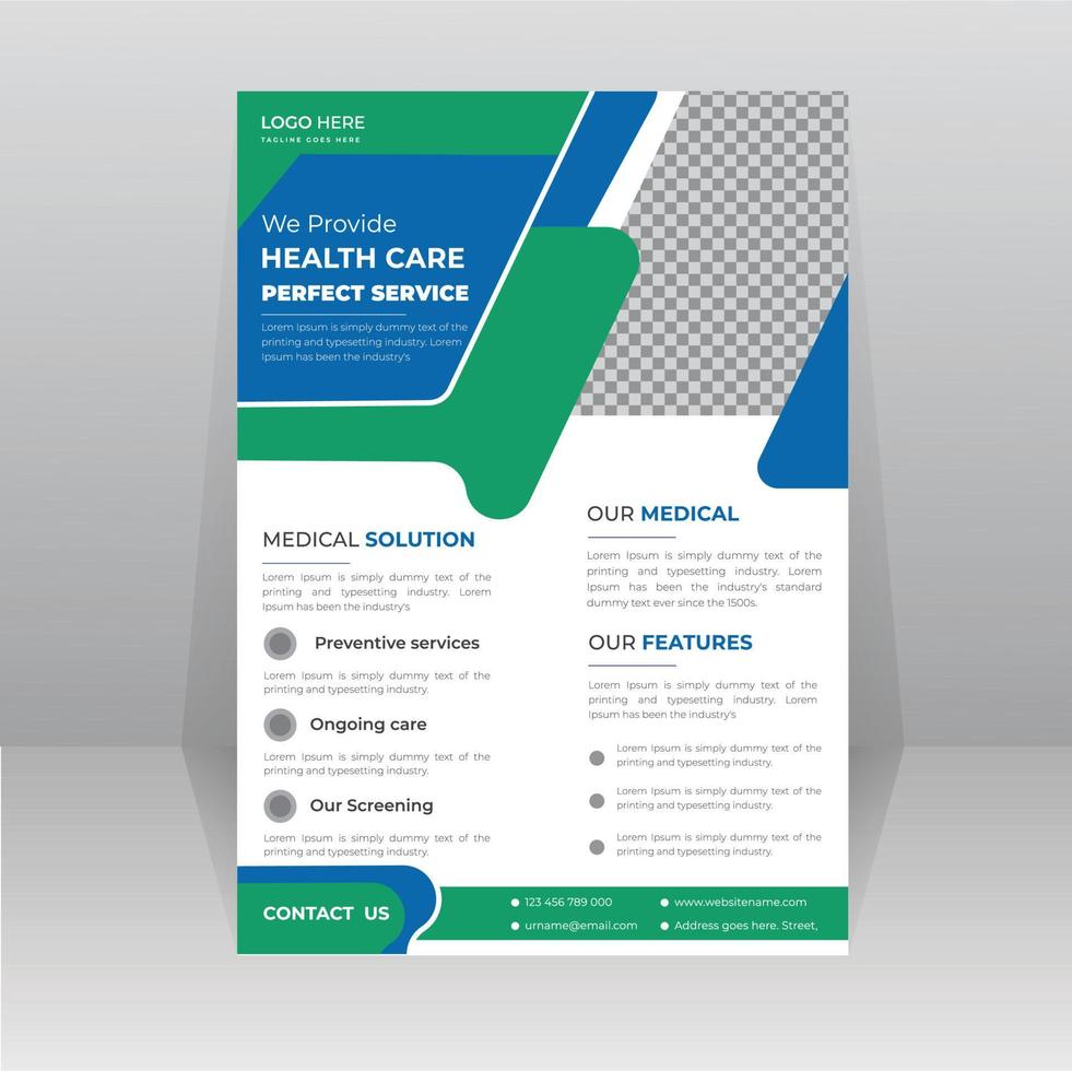 Healthcare Medical Flyer template with Photo Space vector