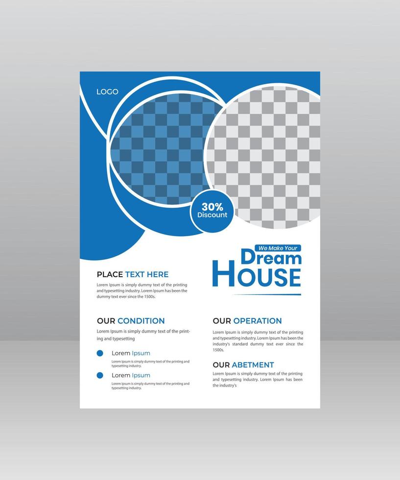 Build Dream House Flyer template for construction Company vector