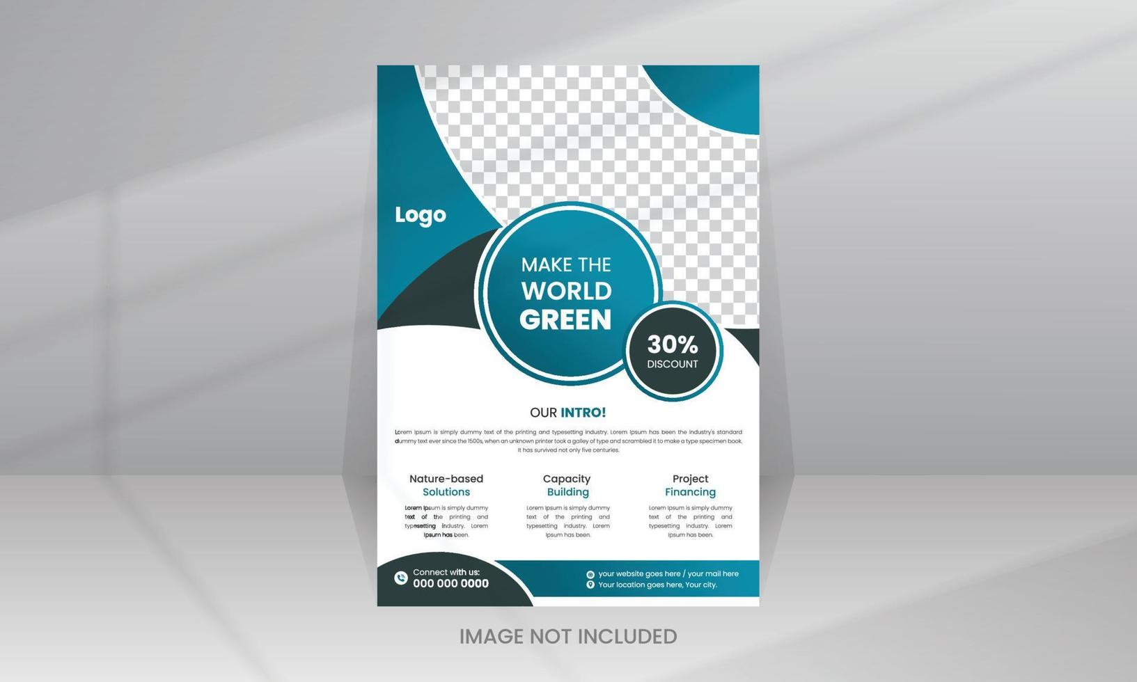 Paper style Protect the World Environment vertical Poster Nature Flyer template vector