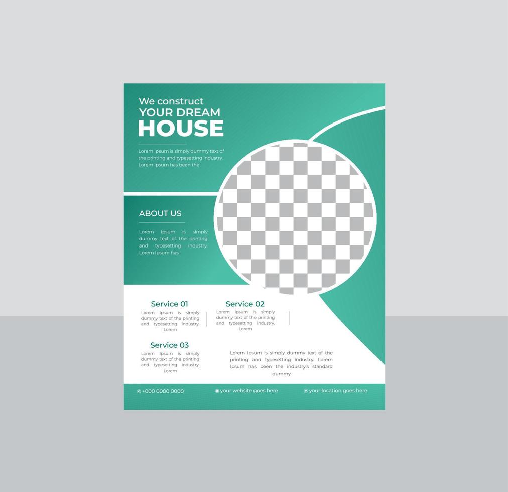 Build Home Flyer template for Construction Company vector