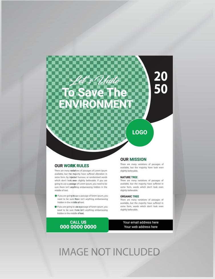 Save Environment Protect World Flyer Nature template vector