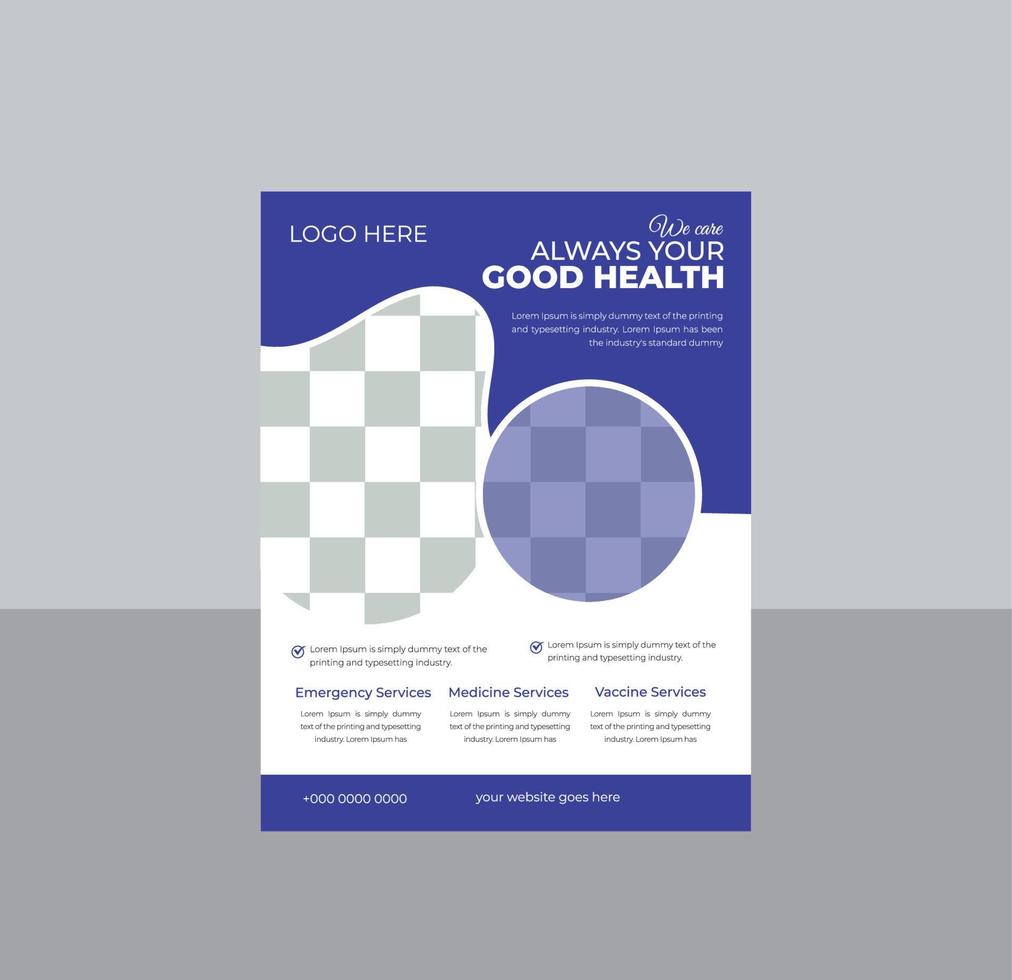 Healthcare Medical Flyer template with Photo Space vector