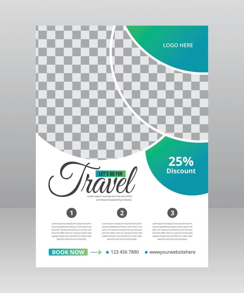 Business flyer design and brochure cover page template for travel agency vector