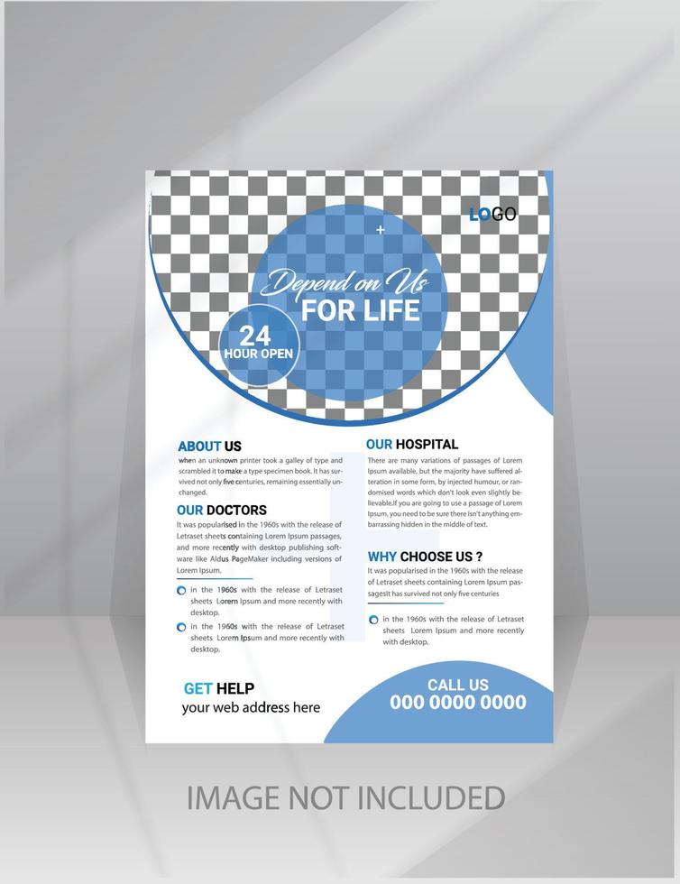 Healthcare Medical Flyer template with Photo Space vector