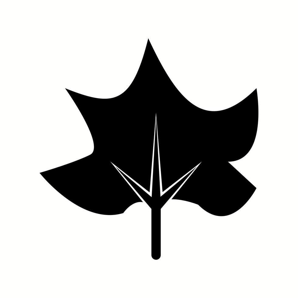 Unique Leaf Vector Glyph Icon