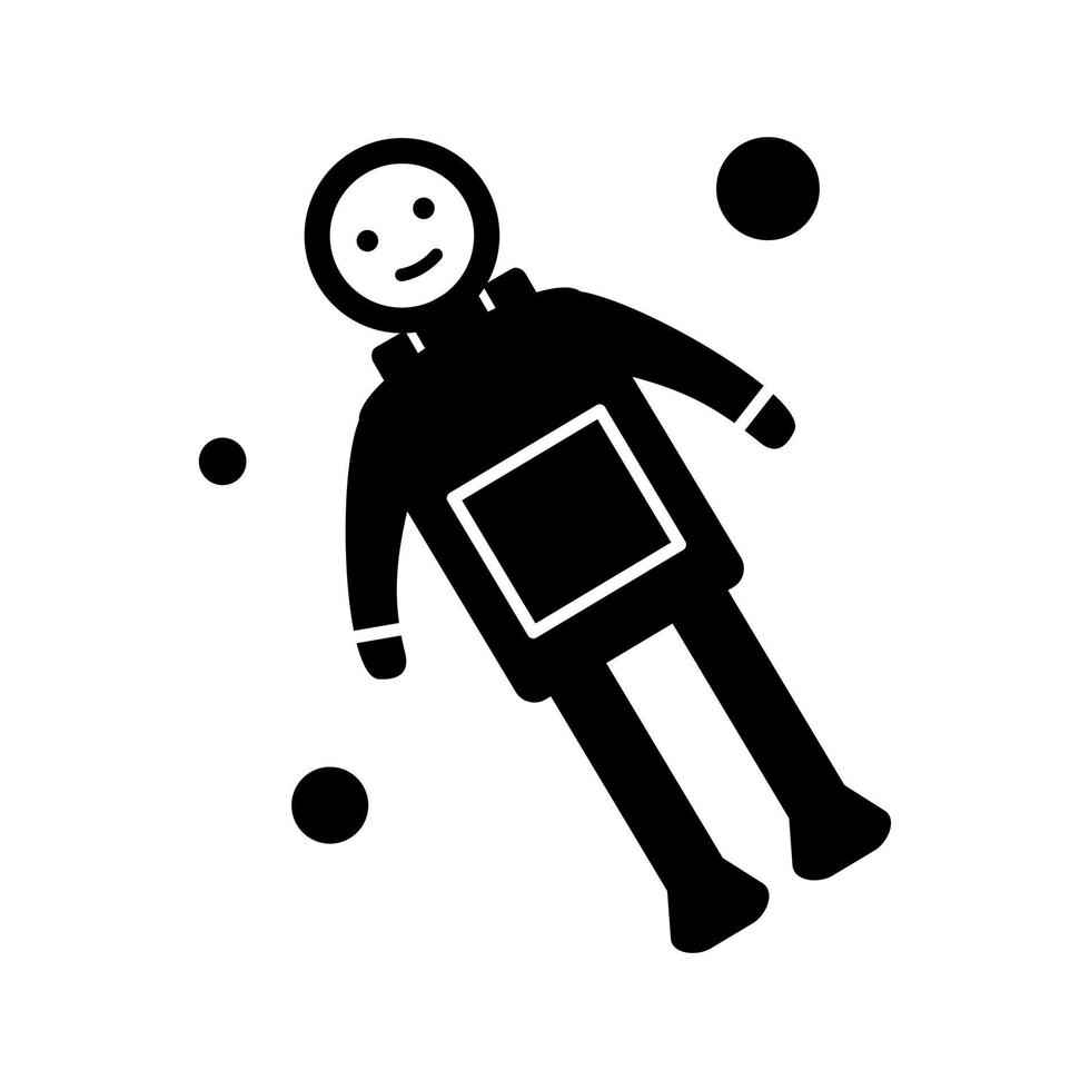 icono de glifo de vector de hombre de espacio único