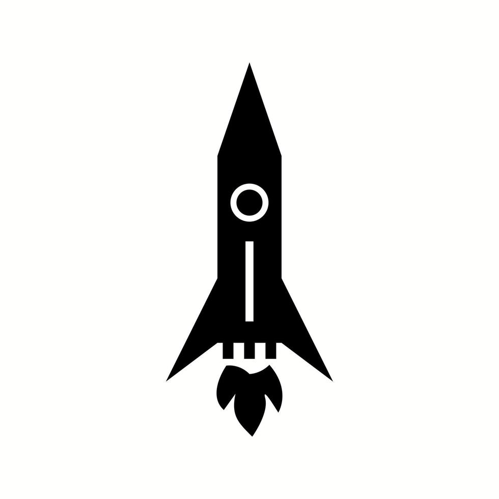icono de glifo de vector de cohete único
